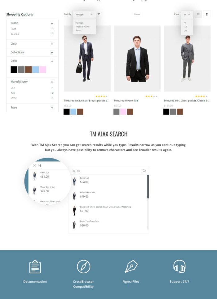 GloStore - Tema Magento Fashion Pria AMP - Fitur Gambar 7