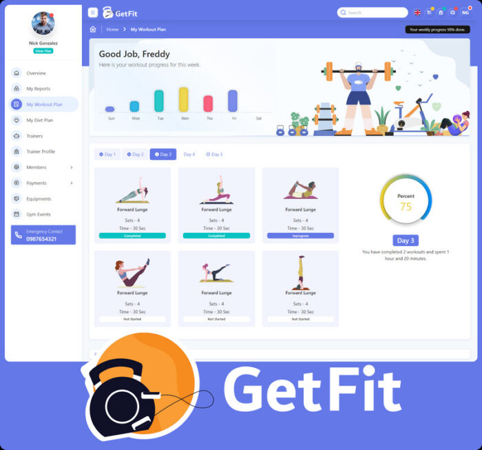 GetFit - Template Admin Gym - Fitur Gambar 3