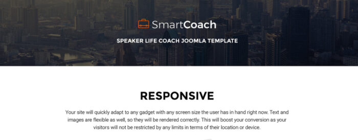 SmartCoach - Template Joomla Pelatih Kehidupan Pembicara - Fitur Gambar 1