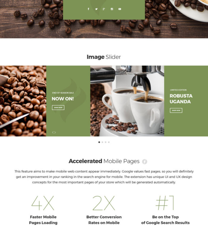 CofiBeans - Tema AMP Coffee Shop Magento - Fitur Gambar 4