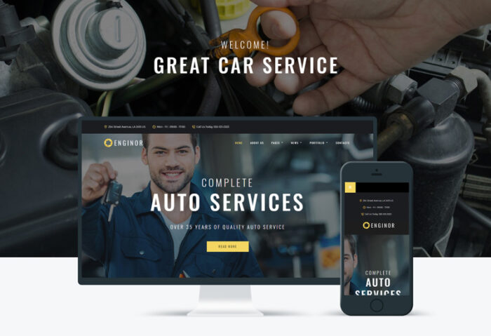 Enginor - Tema WordPress Layanan Penyetelan Mobil yang Menarik - Fitur Gambar 1