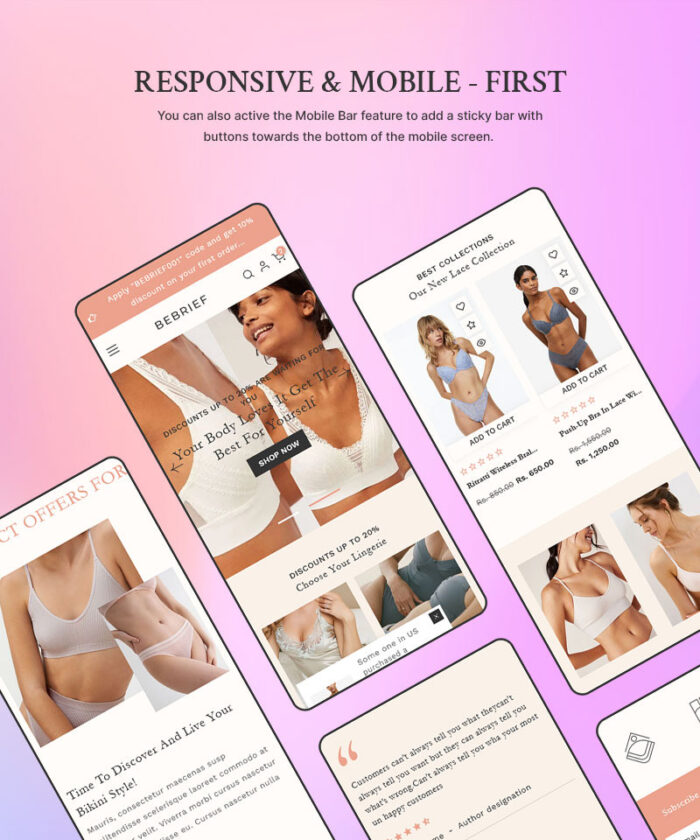 Bebrief - Lingerie & Bikini, Toko Mode Pakaian Dalam Tema Responsif Shopify 2.0 Serbaguna - Fitur Gambar 6