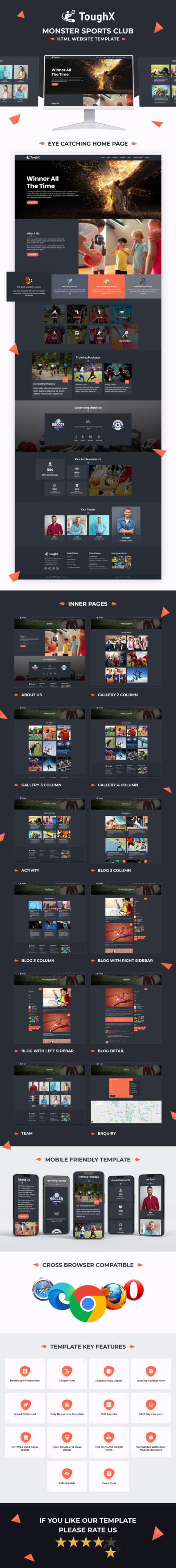 Template Situs Web HTML ToughX - Monster Sports Club - Fitur Gambar 1