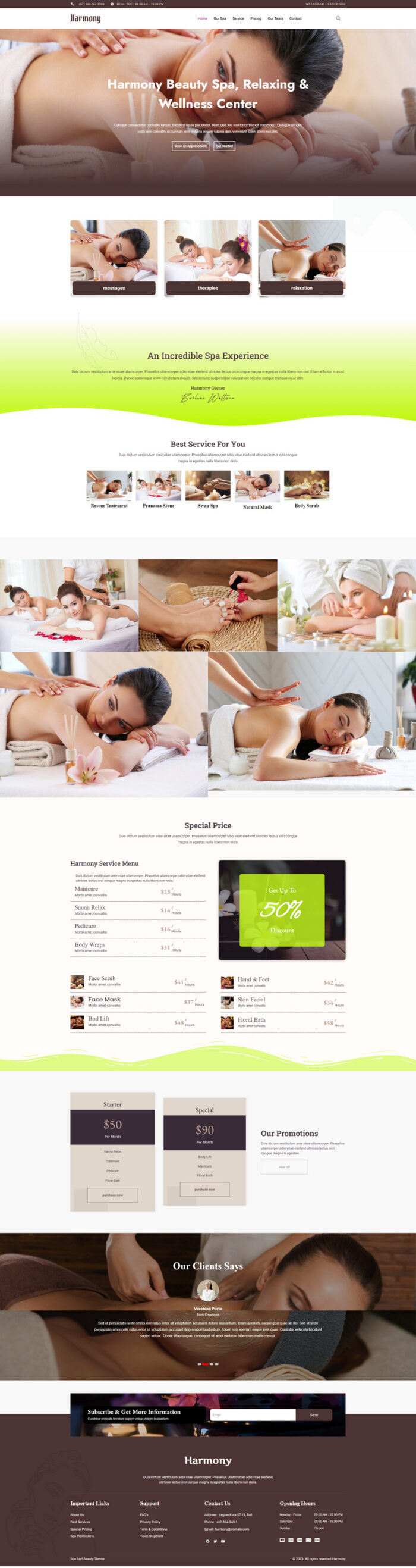 Tema Wordpress Harmony Beauty Care Spa Salon - Fitur Gambar 1