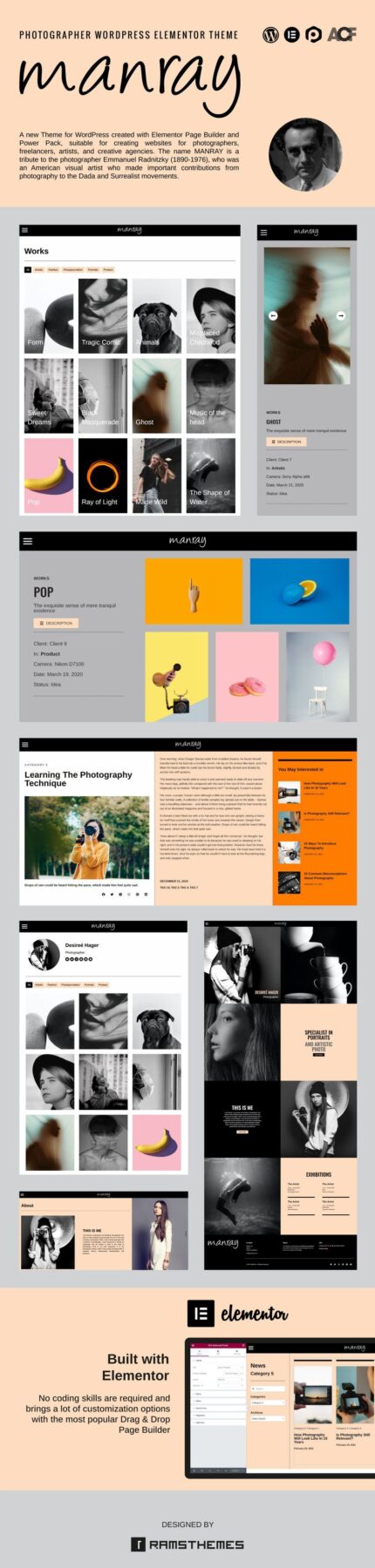 MANRAY - Tema WordPress Fotografer - Fitur Gambar 1