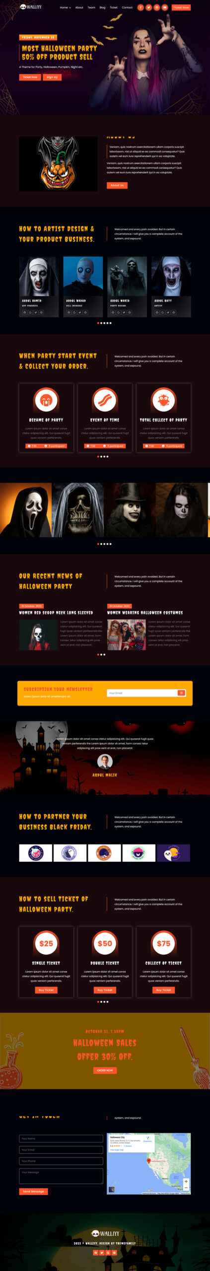 Walliyy - Template Halaman Arahan Html5 Acara & Pesta Halloween - Fitur Gambar 1