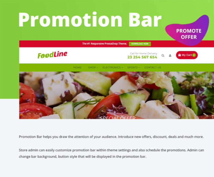 Foodline - Tema Prestashop Restoran & Toko Makanan Online - Fitur Gambar 2