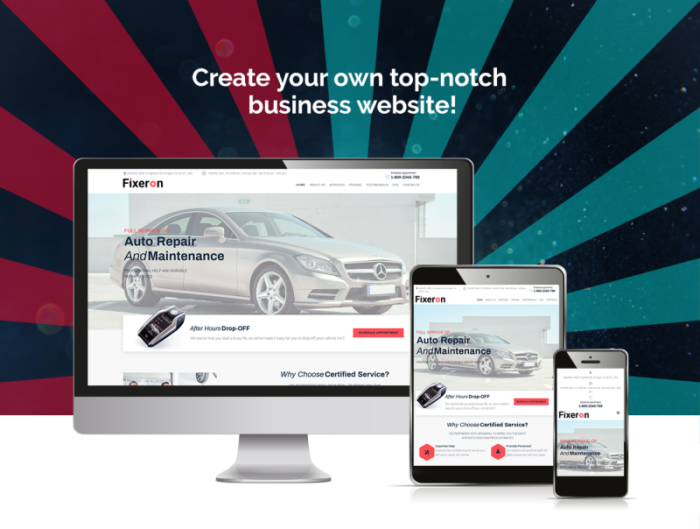 Fixeron - Tema WordPress Elementor untuk Perbaikan Mobil - Fitur Gambar 1