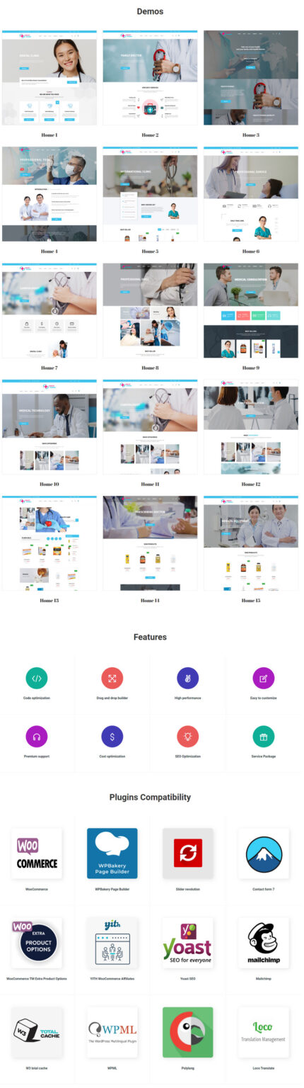 Tema WordPress Health Pharma – Elementor Medicine Shop & Clinic – Fitur Gambar 1