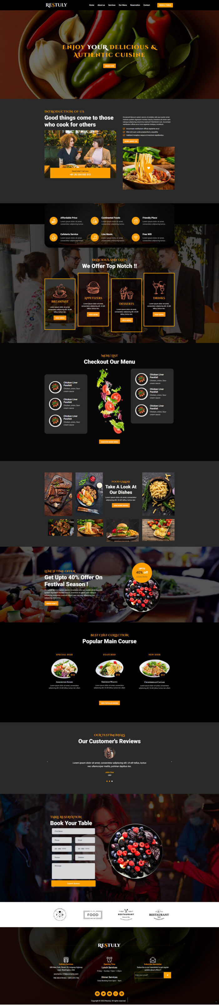 Restuly Fast Food And Resturant Tema Wordpress Responsif Penuh - Fitur Gambar 1