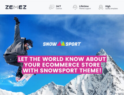 SnowSport - Tema Magento Peralatan Olahraga Ekstrim - Fitur Gambar 1