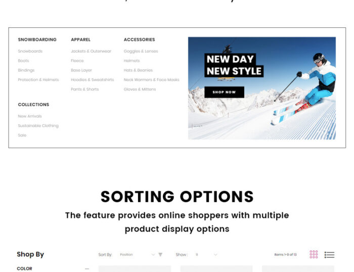 SnowSport - Tema Magento Peralatan Olahraga Ekstrim - Fitur Gambar 9