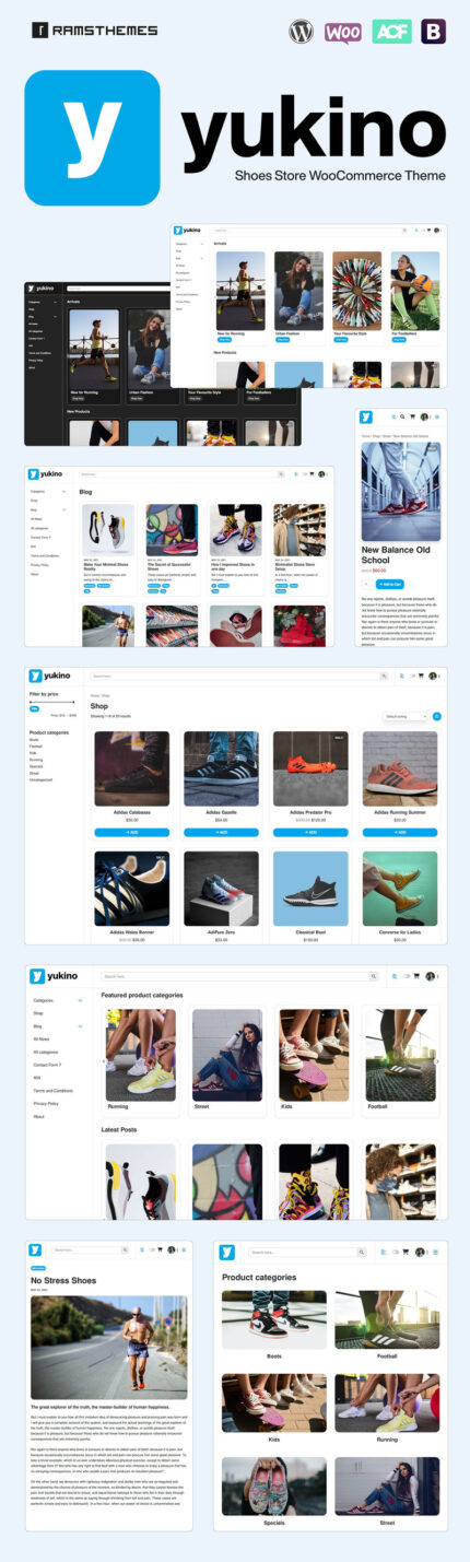 YUKINO - Tema WooCommerce Toko Sepatu - Fitur Gambar 1