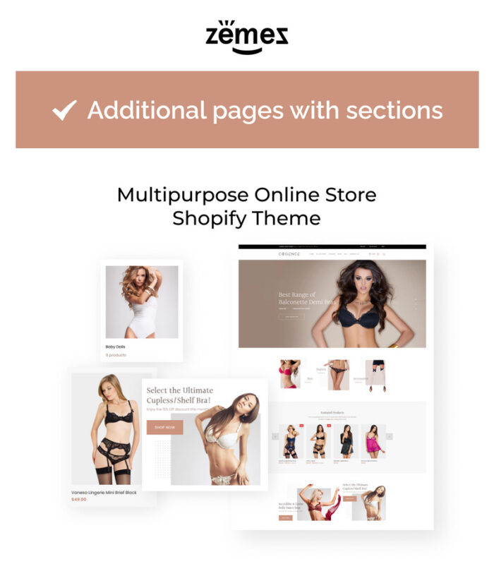 Tema Shopify Responsif Lingerie eCommerce - Fitur Gambar 1