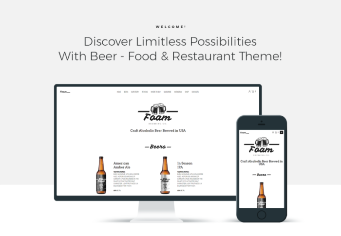 Foam - Beer Pub ECommerce Satu Halaman Tema Elementor WooCommerce Modern - Fitur Gambar 1