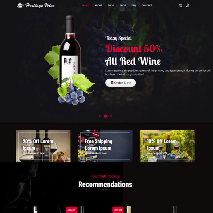 Heritage Wine - Template Situs Web HTML5 untuk Toko Anggur dan Pabrik Bir - Fitur Gambar 1