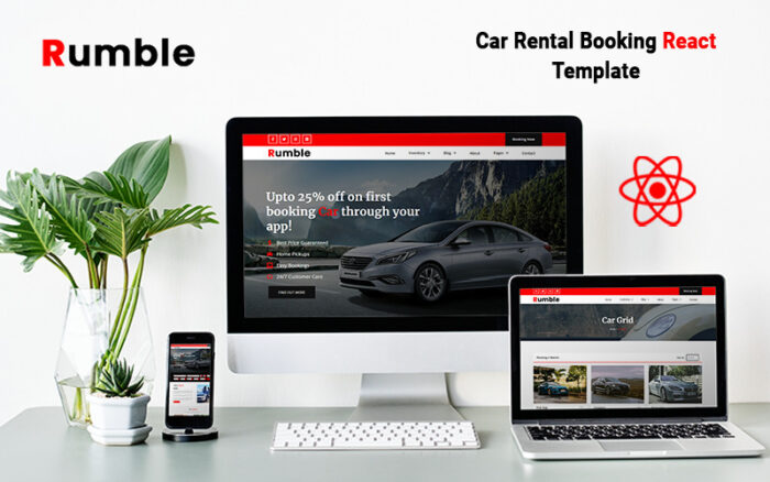 Rumble - Template Pemesanan Sewa Mobil React 17 - Fitur Gambar 1