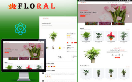 Template Reaksi E-dagang Toko Bunga Floral - Fitur Gambar 1