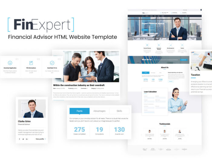 FinExpert - Template Situs Web HTML Penasihat Keuangan - Fitur Gambar 1