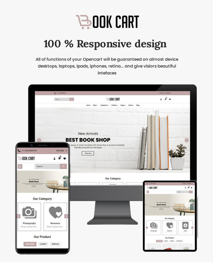 Book Cart: Tema OpenCart 4.0.1.1 Serbaguna untuk Penjual Buku Online - Fitur Gambar 1