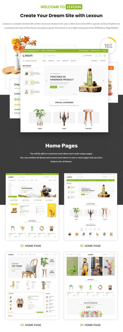 Lexoun - Tema WooCommerce Serbaguna - Fitur Gambar 1
