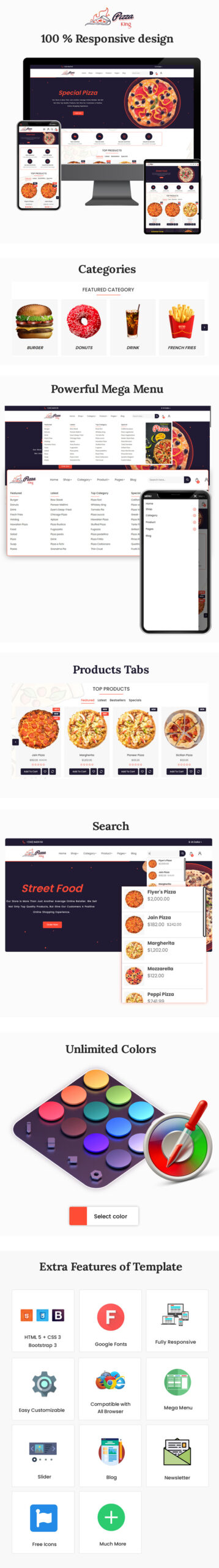 Template Situs Web Html PizzaKing untuk Pemilik Restoran, Kafe, dan Penjual Pizza - Fitur Gambar 1