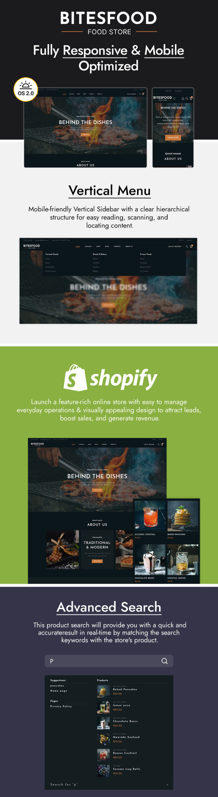 Bitesfood - Tema Shopify Restoran BBQ & Panggang - Fitur Gambar 1