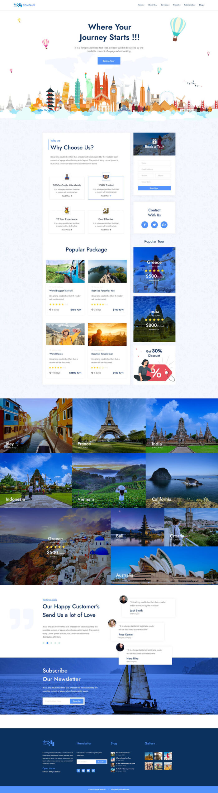 Template HTML5 Satu Halaman Agen Perjalanan Ex-Travel - Fitur Gambar 1