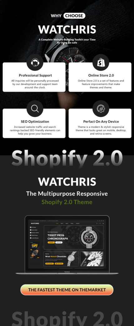 Watchris - Tema Shopify Toko Jam Tangan & Perhiasan Mewah - Fitur Gambar 1