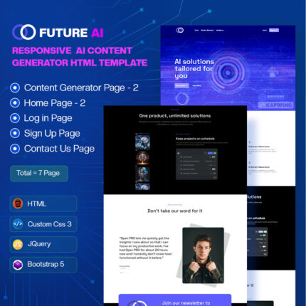 Future AI - Pembuat Konten AI Responsif & Template HTML Aplikasi Web AI - Fitur Gambar 1