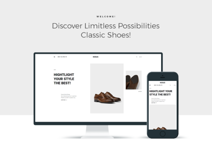 Nosus - Sepatu ECommerce Minimal Elementor WooCommerce Tema - Fitur Gambar 1