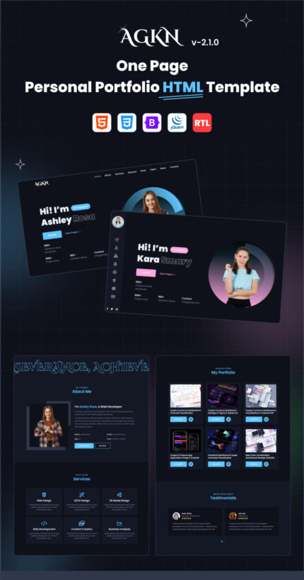 AGKN - Template HTML Portofolio Pribadi - Fitur Gambar 1