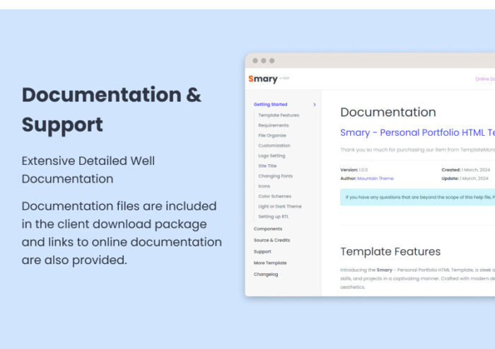 Smary - Template HTML Portofolio Pribadi - Fitur Gambar 7