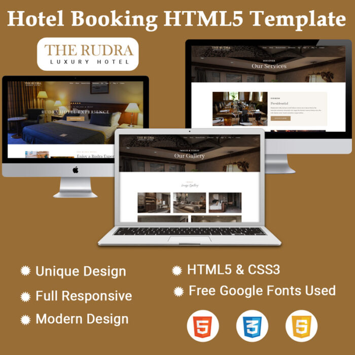 Rudra - Template HTML5 Pemesanan Hotel - Fitur Gambar 1