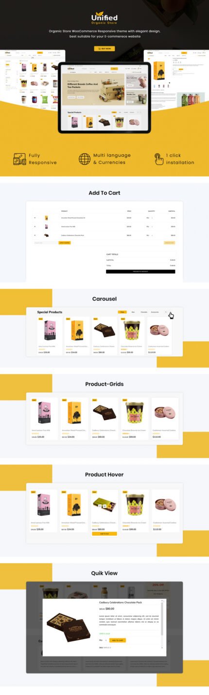 Unified - Toko Kelontong dan Makanan WooCommerceTheme - Fitur Gambar 1