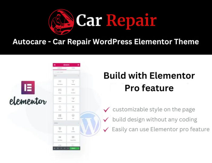 Tema WordPress Elementor Autocare - Perbaikan Mobil - Fitur Gambar 1