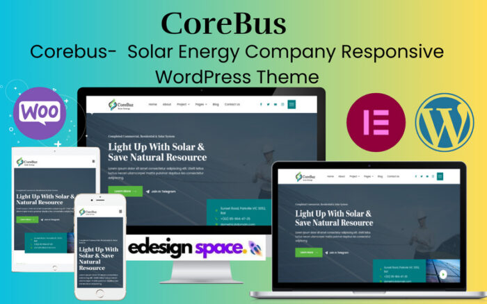 CoreBus - Tema Wordpress Responsif Perusahaan Energi Solor - Fitur Gambar 1