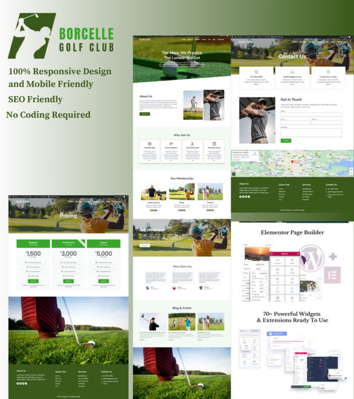 Tema WordPress Klub Golf Dinamis yang Dibuat dengan Fleksibilitas Pembuat Halaman Elementor - Fitur Gambar 1