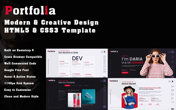 Template HTML Portofolio Kreatif Portofolio - Fitur Gambar 1