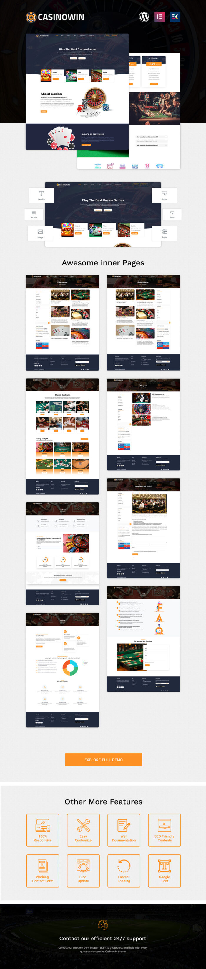 Casinowin - Template WordPress Kasino & Perjudian - Fitur Gambar 1