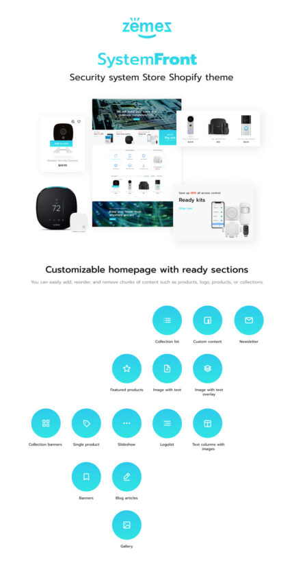 SystemFront - Sistem Keamanan, Tema Tukang Kunci Shopify - Fitur Gambar 1