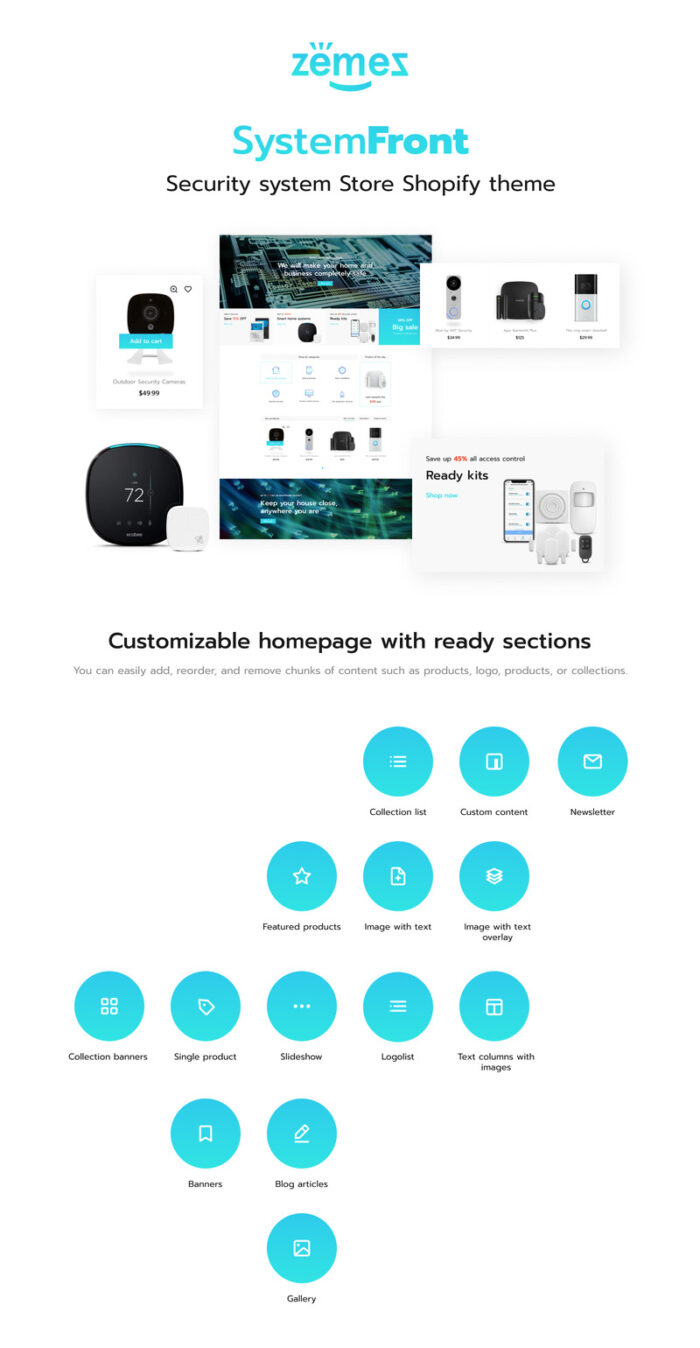 SystemFront - Sistem Keamanan, Tema Tukang Kunci Shopify - Fitur Gambar 1