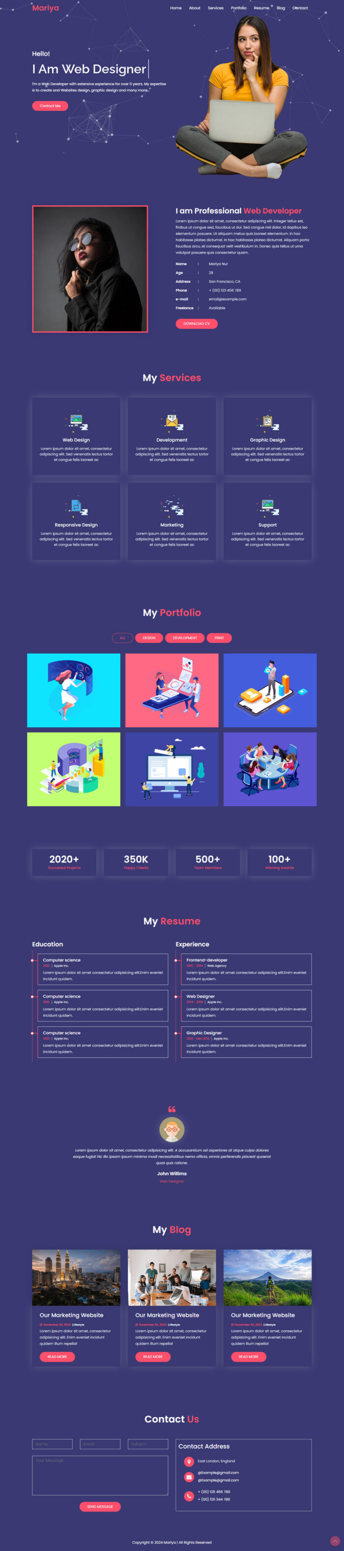 Template HTML5 Situs Web Serbaguna Portofolio Mariya - Fitur Gambar 1