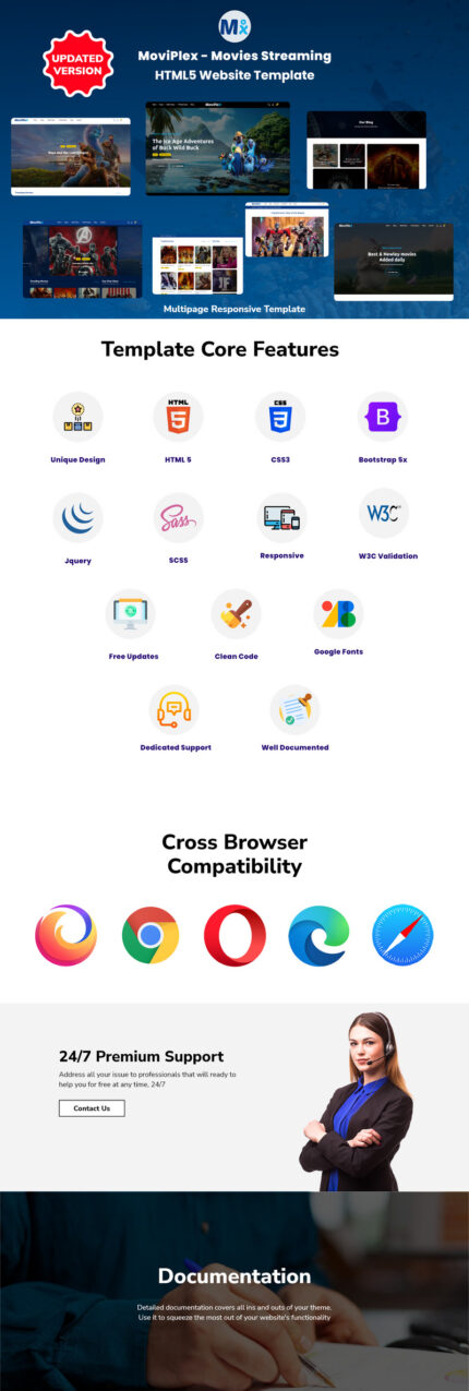 MoviPlex - Template Situs Web HTML5 Streaming Film - Fitur Gambar 1