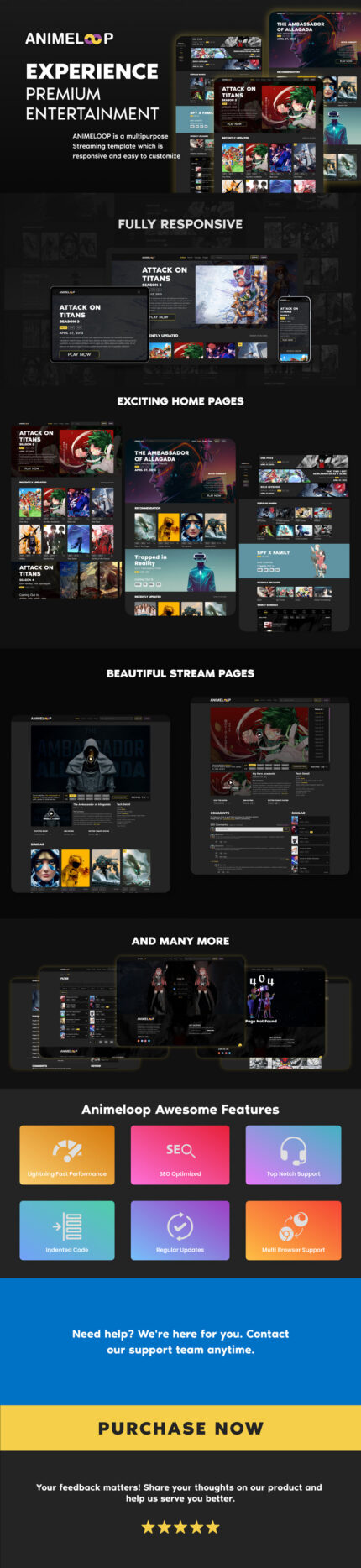 Anime Loop – Template HTML Situs Web Streaming Anime Manga & Film - Fitur Gambar 1