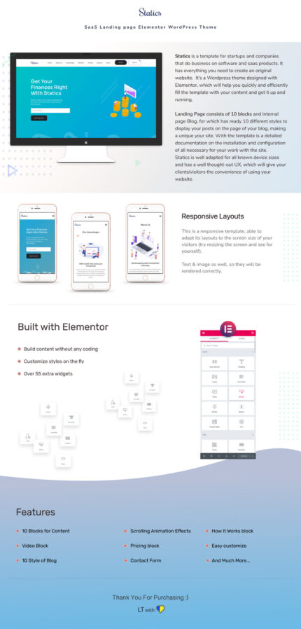 Statika - Halaman Arahan Keuangan dengan Tema Blog Elementor WordPress - Fitur Gambar 1