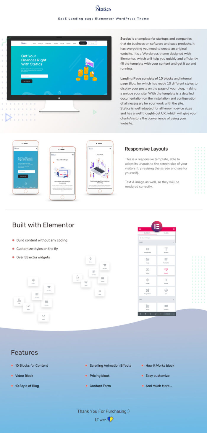 Statika - Halaman Arahan Keuangan dengan Tema Blog Elementor WordPress - Fitur Gambar 1