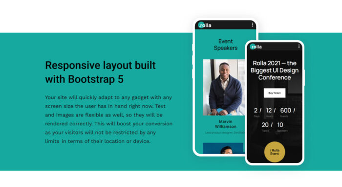 Rolla - Template Tiket Acara HTML5 - Fitur Gambar 4