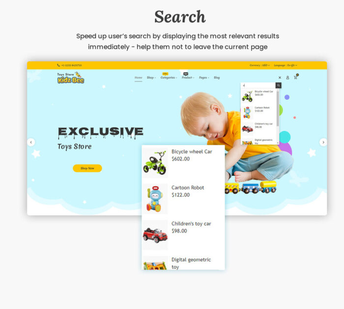 Kidzbee - tema opencart untuk anak-anak dan mainan - Fitur Gambar 5