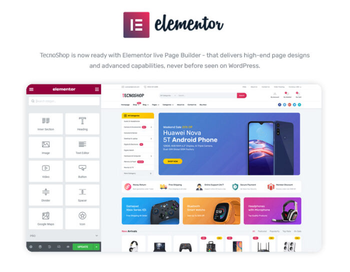 Tecnoshop - Tema WordPress WooCommerce Elektronik - Fitur Gambar 1